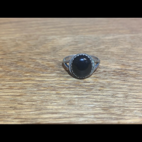 Sterling silver and obsidian ring - Picture 4 of 13